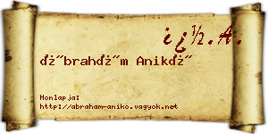 Ábrahám Anikó névjegykártya