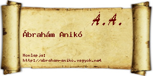 Ábrahám Anikó névjegykártya